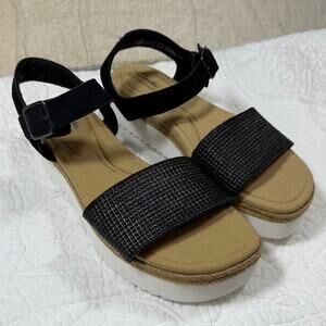 NWOT Clarks Collection Women's 10 Black Comfort Casual Slide Sandal Shoes